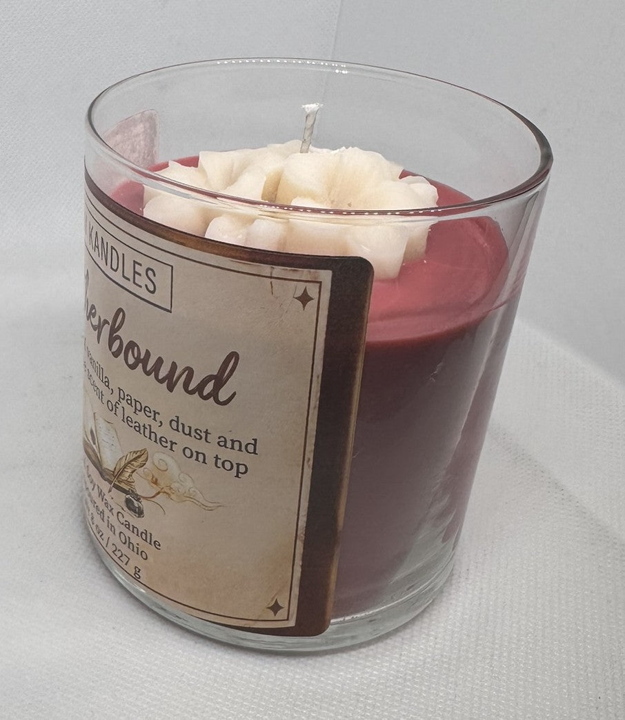 Leatherbound Creme 8 oz Glass Jar Candle