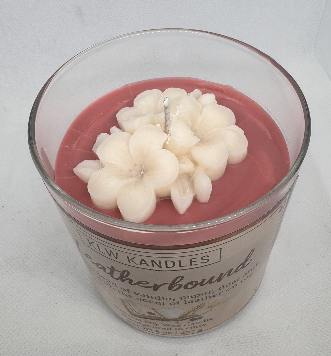 Leatherbound Creme 8 oz Glass Jar Candle