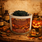 Mystic Pumpkin 12 oz Glass Jar Wickless Candle with Floral Top