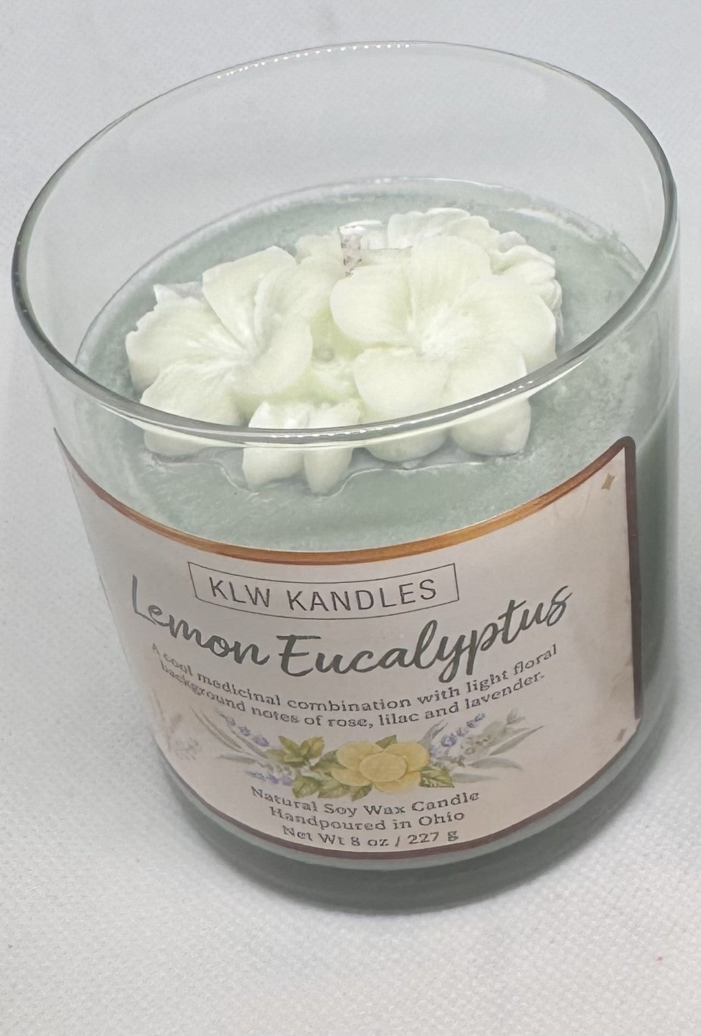 Lemon Eucalyptus 8 oz Glass Jar Candle