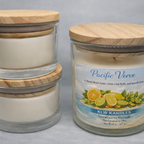 Pacific Verve Glass Jar Candles w/ Wood Lid - 8 oz or 4 oz