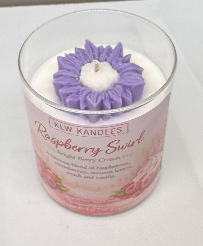 Raspberry Swirl 8 oz Glass Jar Candle