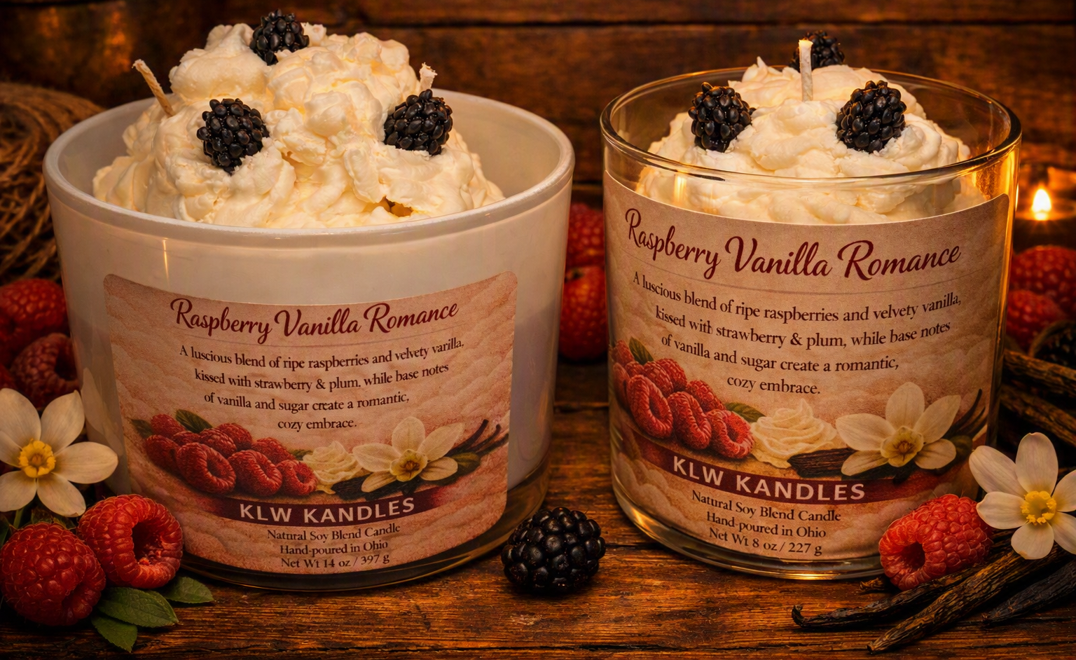 Raspberry Vanilla Romance Jar Candles