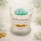 Sandalwood Sanctuary 8 oz Glass Jar Candle w/ Floral Top