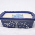 Blue Snowflake Kiss Mini Loaf Pan 10 oz Candle - Upcycled