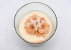 Vanilla Pumpkin Cloud 8 oz Glass Jar Candle w/ Flower