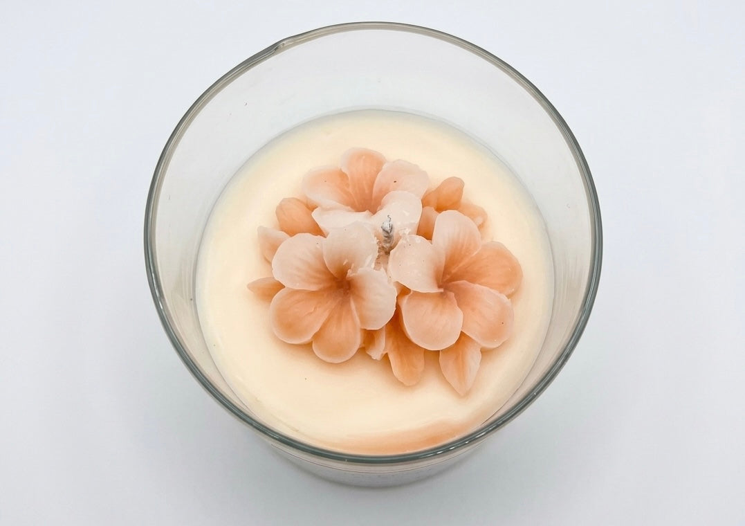 Vanilla Pumpkin Cloud 8 oz Glass Jar Candle w/ Flower