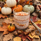 Vanilla Pumpkin Cloud 8 oz Glass Jar Candle w/ Flower