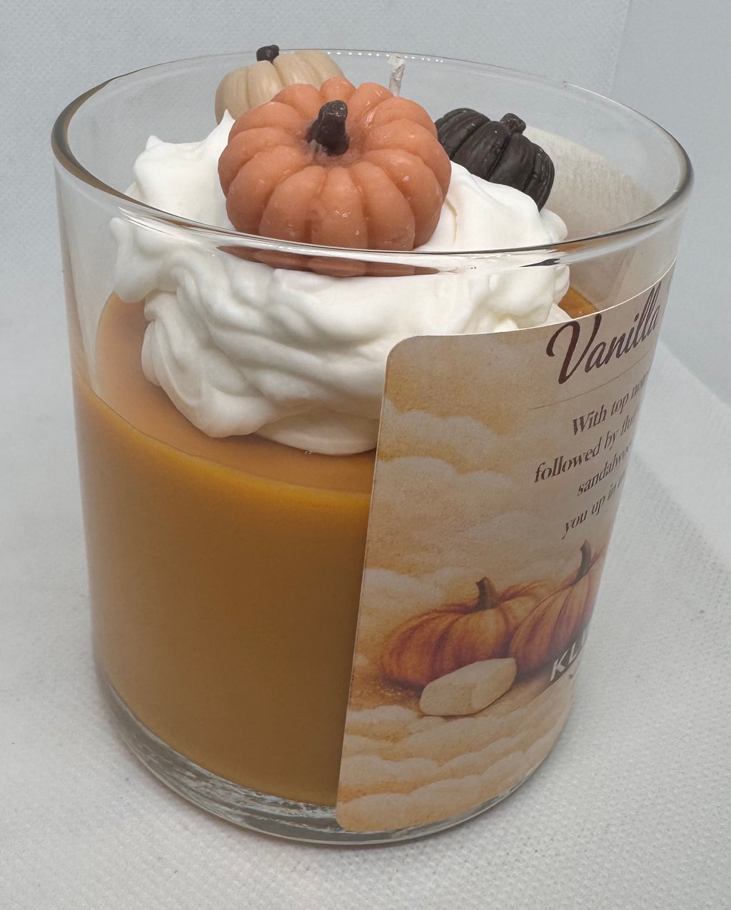 Vanilla Pumpkin Cloud 8 oz Glass Jar Candle