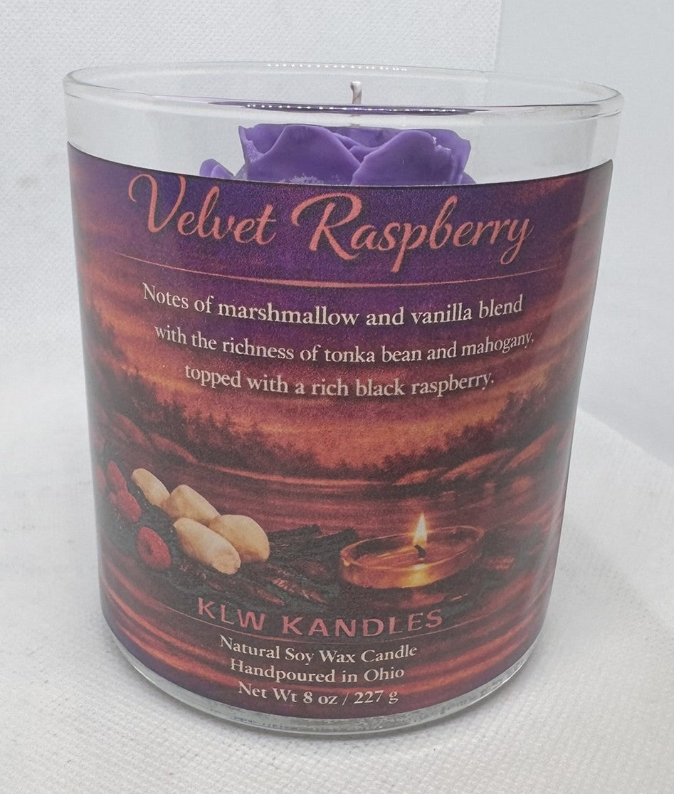 Velvet Raspberry 8 oz Glass Jar Candle