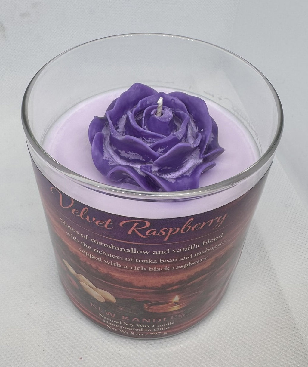 Velvet Raspberry 8 oz Glass Jar Candle