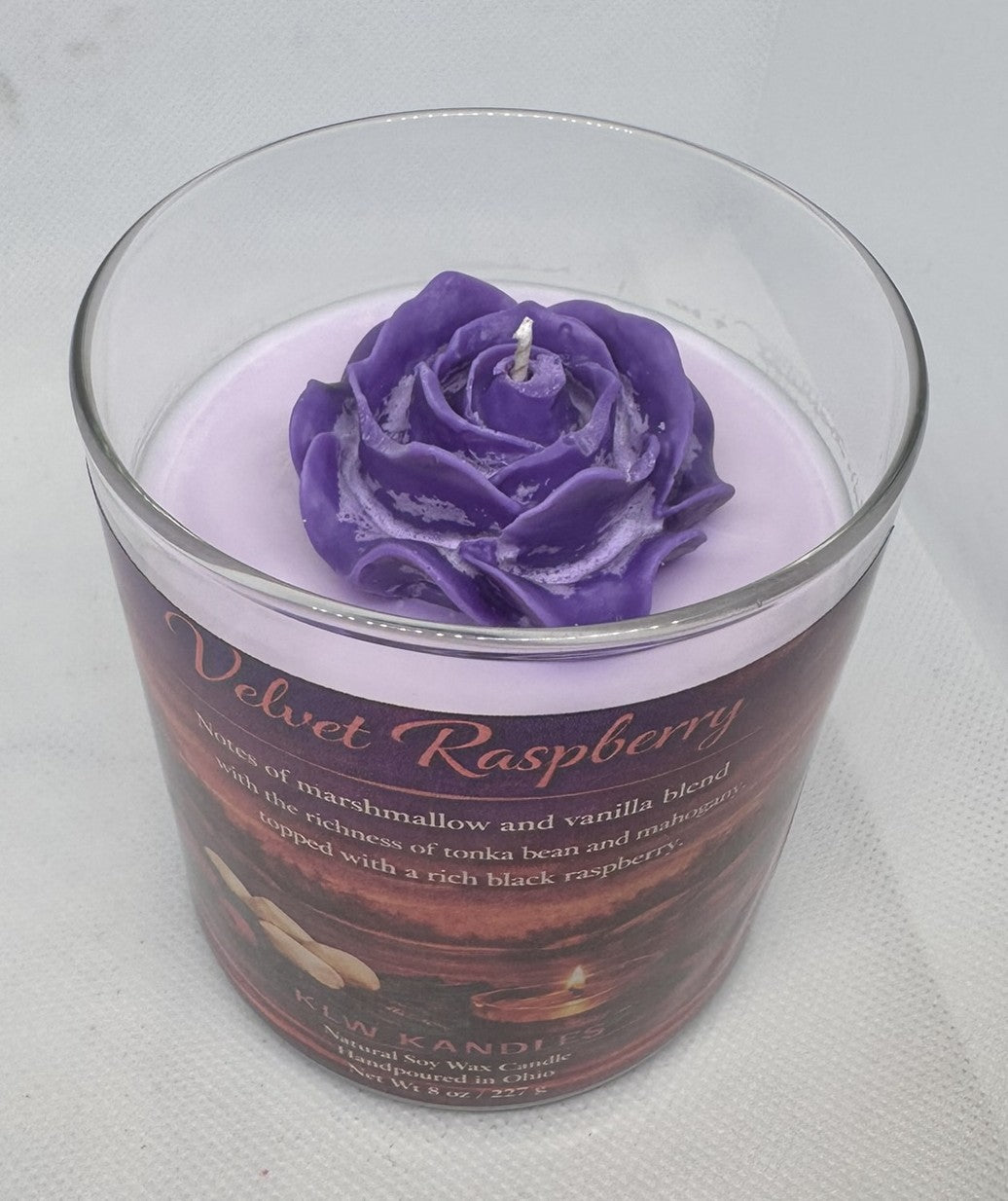 Velvet Raspberry 8 oz Glass Jar Candle