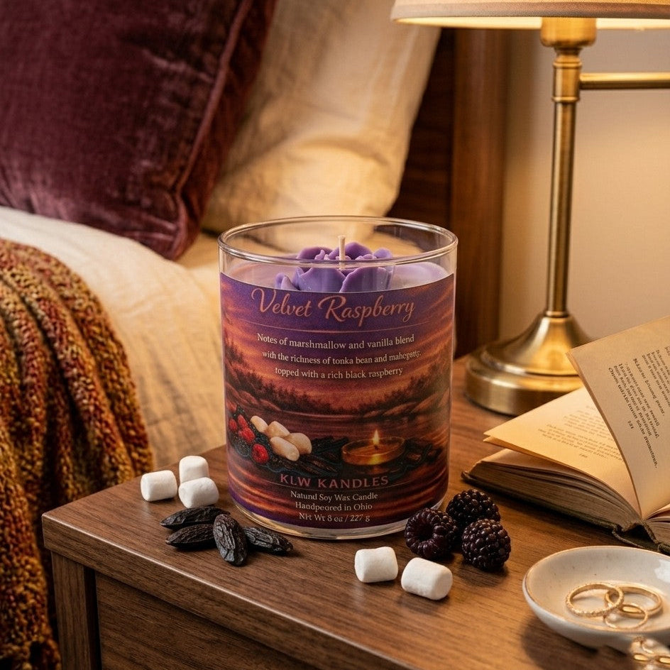 Velvet Raspberry 8 oz Glass Jar Candle