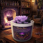 Witches Brew 14 oz Glass Jar Wickless Candle with Floral Top