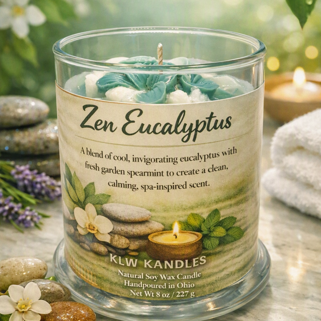 Zen Eucalyptus 8 oz Glass Jar Candle